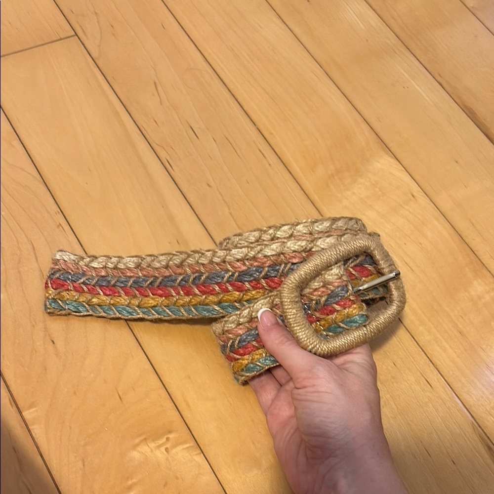 Zara Multicolor Woven Belt with Buckle
